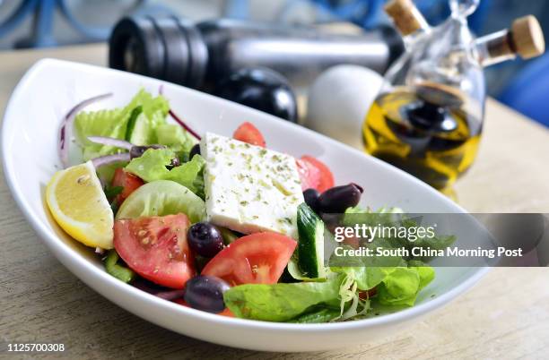 Picture of Greek salad "Horiatiki", at Ricks Greek Mezze Bar, SOHO, Central. 15OCT12