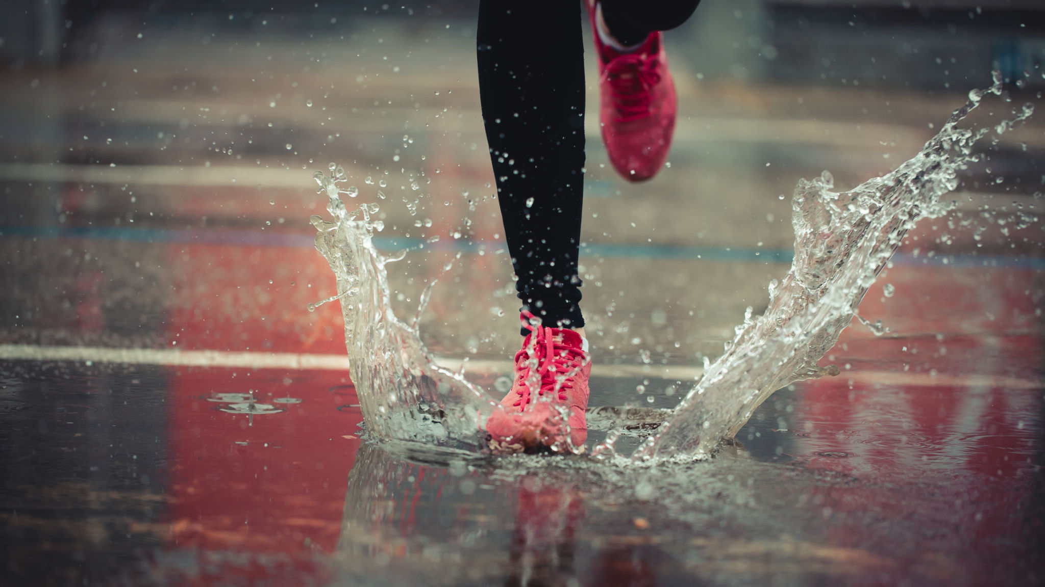 running in rain