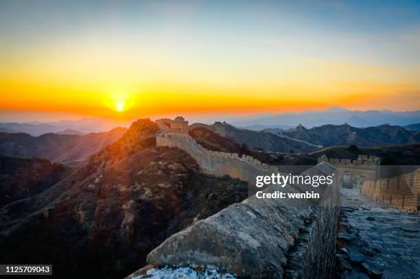 the jinshangling great wall,china - great wall of china stock pictures, royalty-free photos & images