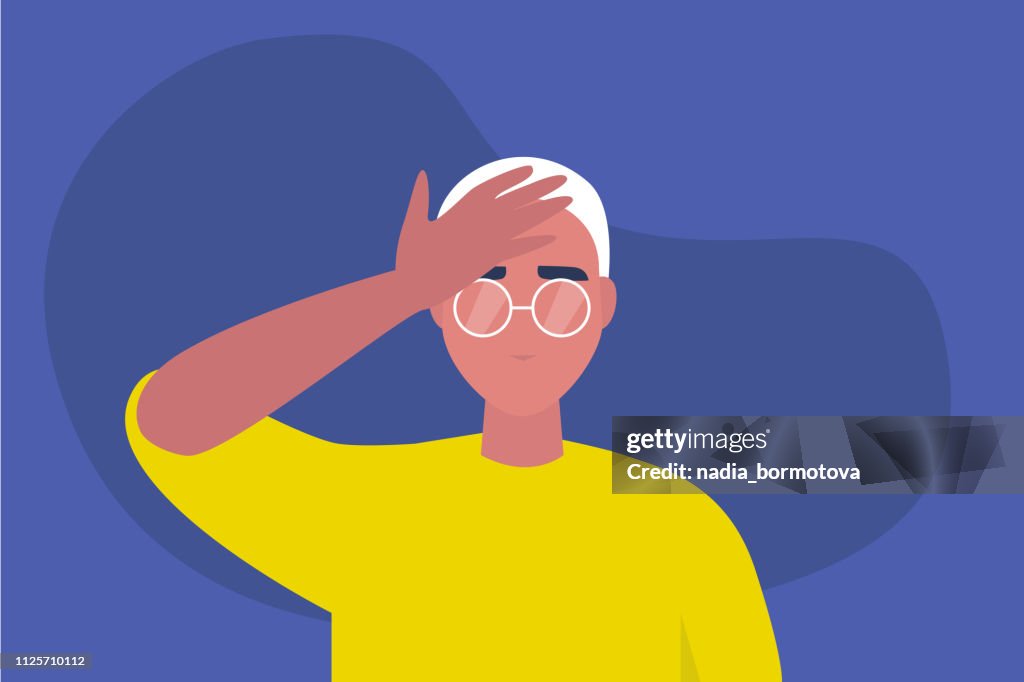 Man Problem Gesture Facepalm Gesture Problem Trouble Young Male Character With A Hand Palm ...