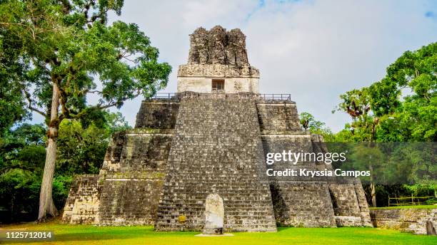 temple ii at mayan ancient city of tikal, guatemala - tikal stock pictures, royalty-free photos & images