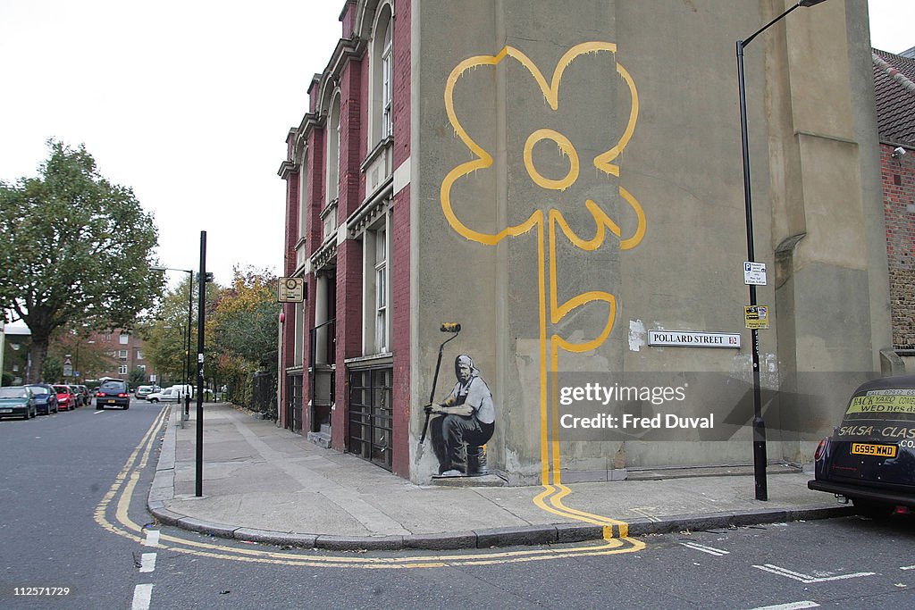 Artist Banksy's New Work of Art in East London