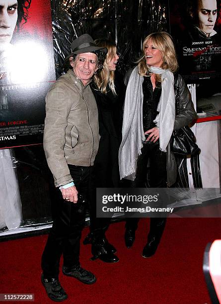 Musician Keith Richards of the Rolling Stones and wife Patti Hansen arrive at the "Sweeney Todd: The Demon Barber of Fleet Street" premiere at the...