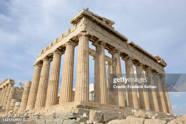 The Acropolis of Athens. The Parthenon is a temple on the Athenian Acropolis, dedicated to the maiden goddess Athena, whom the people of Athens...