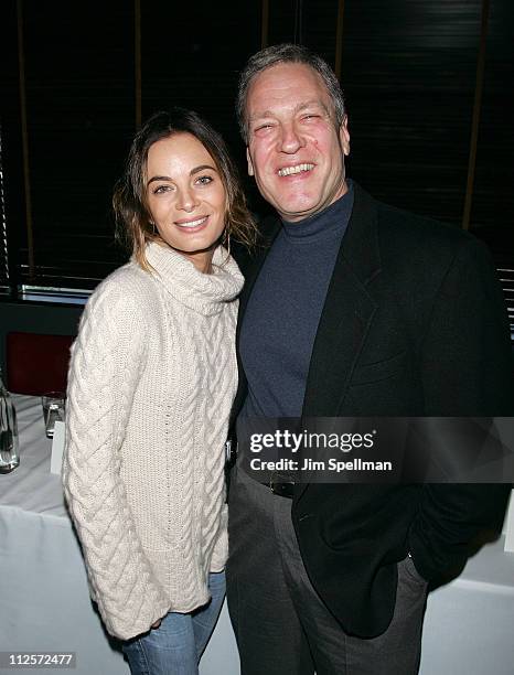 Actress Gabrielle Anwar and Movie Producer Anthony Falco attends the 2008 Hoboken International Film Festival Press Conference at the Harbor Bar and...