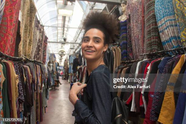 Tourist at a flea market