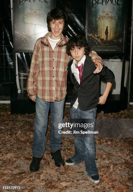 Nat Wolff and Alex Wolff arrive at "The Spiderwick Chronicles" premiere at AMC Lincoln Square on February, 4 2008 in New York City.