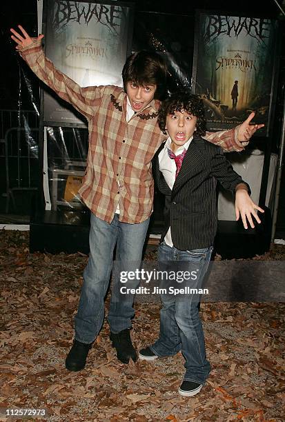 Nat Wolff and Alex Wolff arrive at "The Spiderwick Chronicles" premiere at AMC Lincoln Square on February, 4 2008 in New York City.