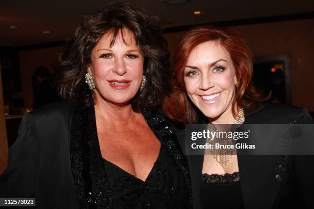 Actress/Singer Lainie Kazan and Actress/Singer Andrea McArdle pose at Broadway Backwards 3 benefiting the Lesbian, Gay, Bisexual & Transgender...