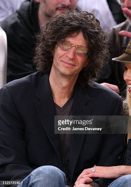 Howard Stern attends San Antonio Spurs vs NY Knicks game at Madison Square Garden in New York City on February 8, 2008.