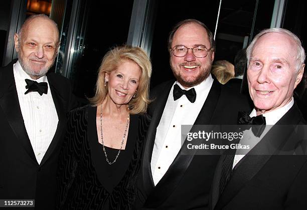 Composer Charles Strouse, Producer Daryl Roth, Composer/Lyricist Rupert Holmes and Producer Roger Berlind pose at The Drama League 24th Annual Spring...