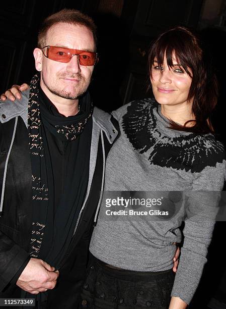 Singer Bono of U2 and Model/Photographer Helena Christensen poses at The EDUN Fall/Winter 2008 Nocturne Collection Presentation at The Desmond Tutu...