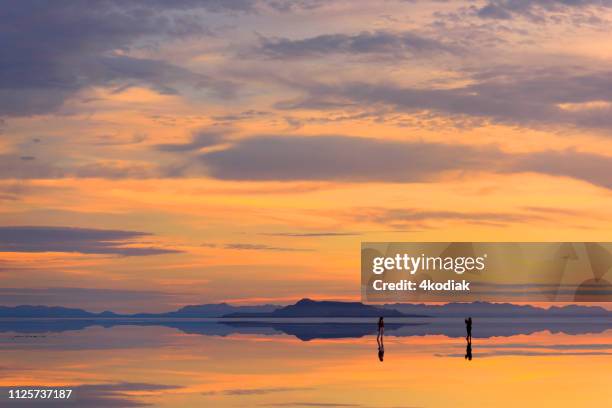 bonneville salt flat at sunrise - wendover stock pictures, royalty-free photos & images