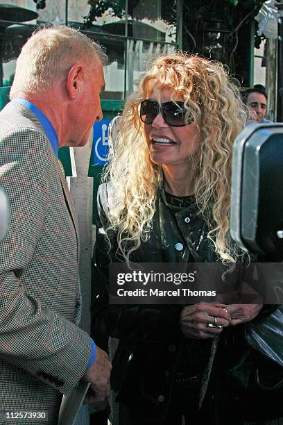 Actress Dyan Cannon and socialite Prince Frederic Von Anhalt sighting leaving the Ivy restaurant in Beverly Hills, after lunch on February 25 2008 in...