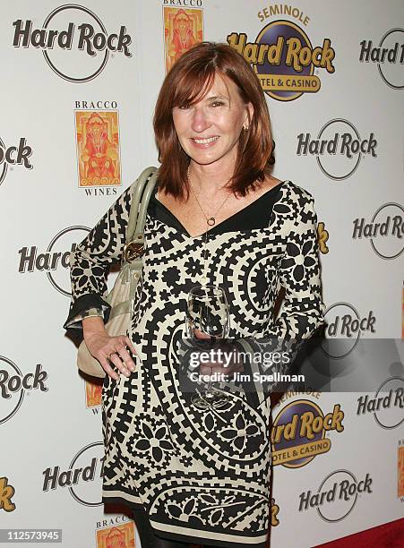 Designer Nicole Miller arrives at the Bracco Wines Launch at the Hard Rock Cafe on February 25, 2008 in New York City.