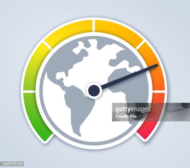 climate change gauge - global village stock illustrations