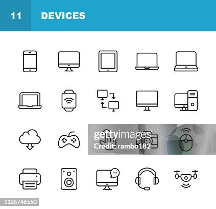Iconos de línea dispositivos. Movimiento editable. Pixel Perfect. Para Web y móvil. Contiene iconos como Smartphone, impresora, reloj elegante, juego, Drone. Iconos de línea dispositivos. Movimiento editable. Pixel Perfect. Para Web y móvil. Contiene iconos como Smartphone, impresora, reloj elegante, juego, Drone.