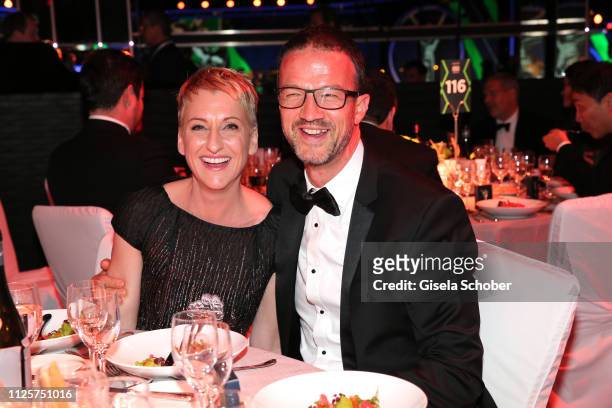 Soccer coach Fredi Bobic and his wife Britta Bobic during the Laureus World Sports Awards 2019 at Monte Carlo Sporting Club on February 18, 2019 in...