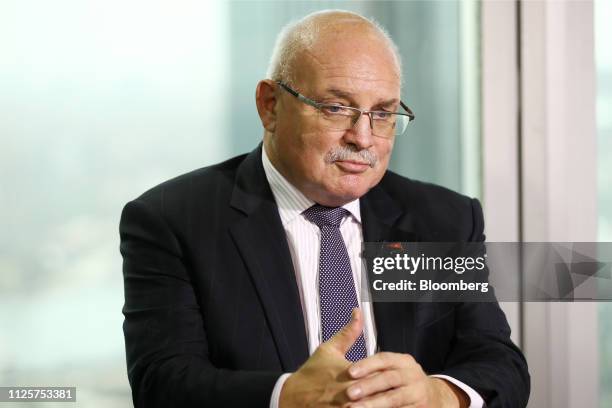 Peter Botten, managing director of Oil Search Ltd., listens during a Bloomberg Television interview in Sydney, Australia, on Tuesday, Feb. 19, 2019....