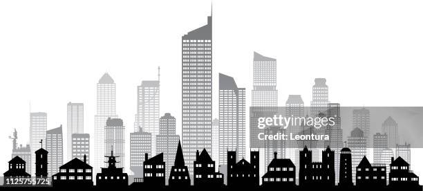 city (all buildings are complete and moveable) - generic location stock illustrations