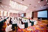 Blurry of auditorium and projector  for shareholders' meeting or seminar