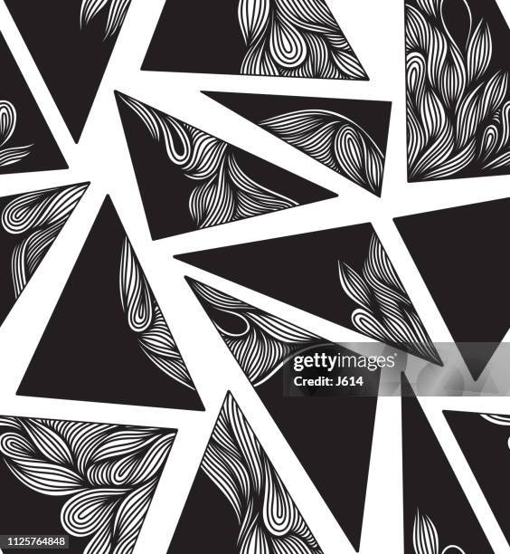 lace triangles seamless pattern - black lace background stock illustrations
