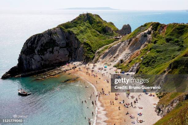 man o'war beach - durdle door stock pictures, royalty-free photos & images