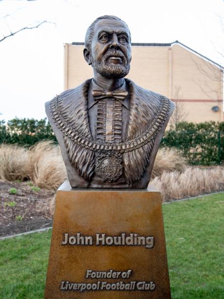 Statue of John Houlding, founder of Liverpool FC during the UEFA Champions League round of 16 match between Liverpool FC and Bayern Munich at Anfield...