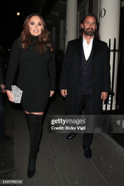 Tamara Ecclestone and her husband Jay Rutland seen on a night out at Arts Club in Mayfair on January 28, 2019 in London, England.