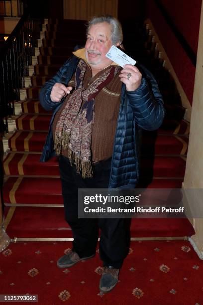 Actor Jean-Claude Dreyfus attends the Michele Bernier One Woman Show "Vive Demain !" at Theatre des Varietes on January 28, 2019 in Paris, France.