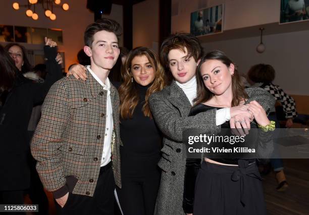 Griffin Gluck, Brielle Barbusca, Thomas Barbusca, and Caroline Gluck at the “Big Time Adolescence” afterparty at DIRECTV Lodge presented by AT&T at...