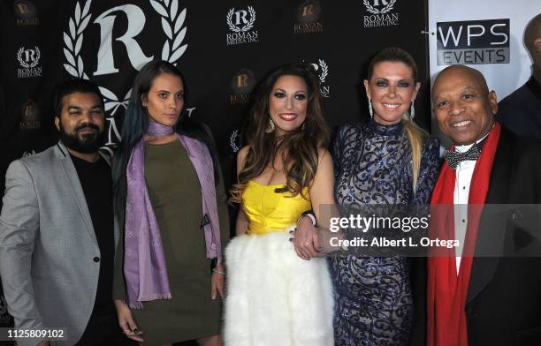 Adrian Dev, Kristi Tucker, Michelle Romano, Tara Reid and Ewart Chin arrive for Roman Media's 5th Annual Hollywood Event: A Celebration of Women and...