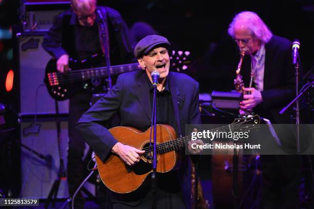 James Taylor performs at "The Nearness Of You Concert" in Honor of Michael Brecker at Jazz at Lincoln Center on January 28, 2019 in New York City.