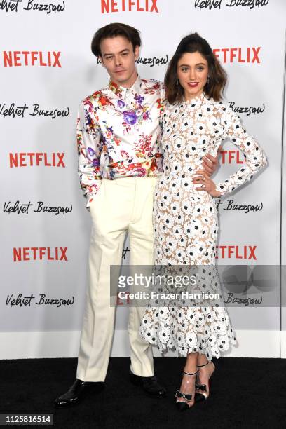 Charlie Heaton and Natalie Dyer attend the Los Angeles Premiere Screening Of "Velvet Buzzsaw" at American Cinematheque's Egyptian Theatre on January...