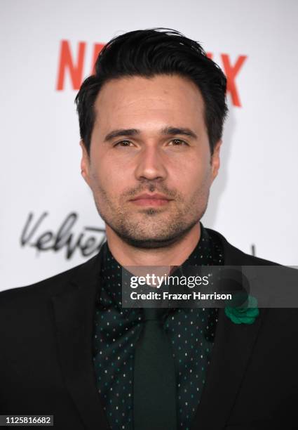 Brett Dalton attends the Los Angeles Premiere Screening Of "Velvet Buzzsaw" at American Cinematheque's Egyptian Theatre on January 28, 2019 in...