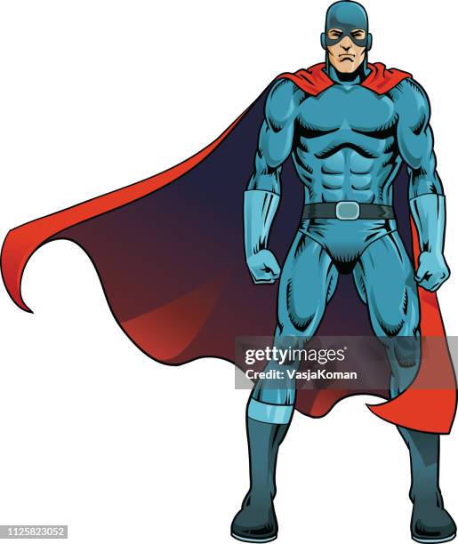 masked superhero in cape - cape stock illustrations