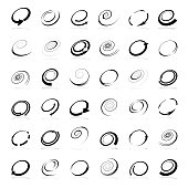 Spiral design elements. Abstract icons set.