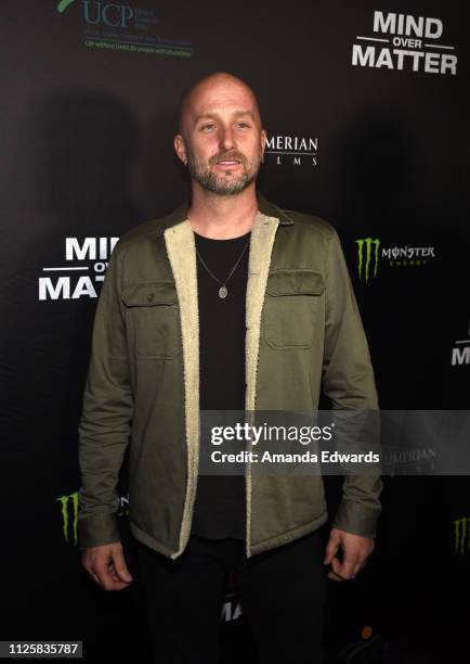 Musician Sonny Mayo arrives at the premiere of "Mind Over Matter" at the Ahrya Fine Arts Theater on January 28, 2019 in Beverly Hills, California.