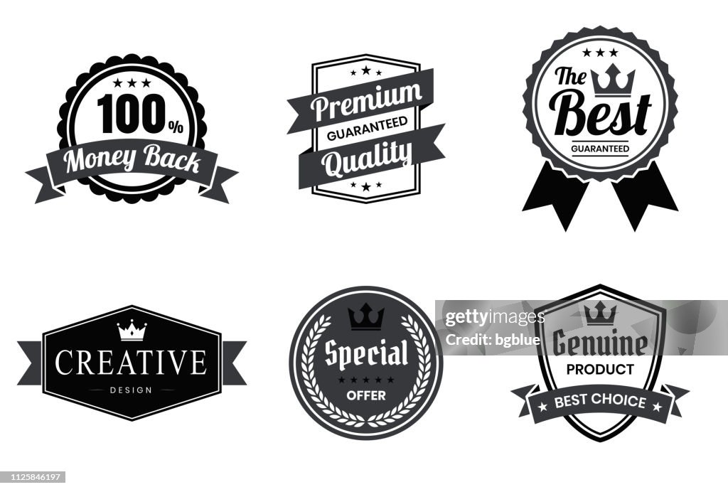Set de Badges noirs et étiquettes - éléments de conception