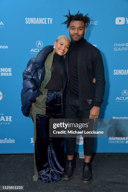 Kiersey Clemons and Justin Dillard attend the "Sweetheart" Premiere during 2019 Sundance Film Festival at Library Center Theater on January 28, 2019...