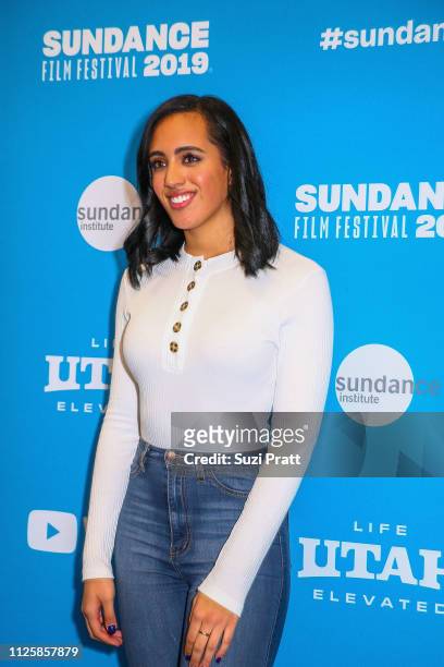 Actress Simone Alexandra Johnson poses for a photo at a Sundance special screening of "Fighting with My Family" on January 28, 2019 in Park City,...