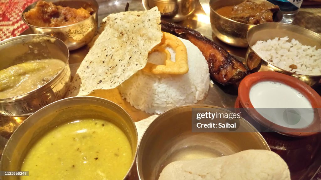 Bengali Indian food thali