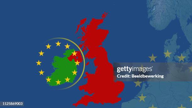 brexit backstop cartoon ireland  uk and eu - brexit map stock illustrations