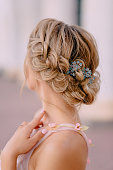 bride hair style close-up