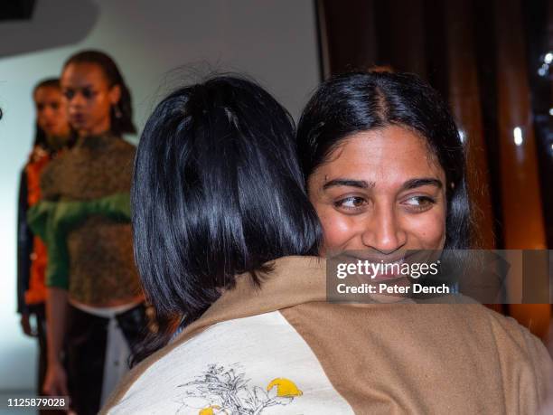 Congratulations are offered after the Supriya Lele presentation on February 18, 2019 in London, England.