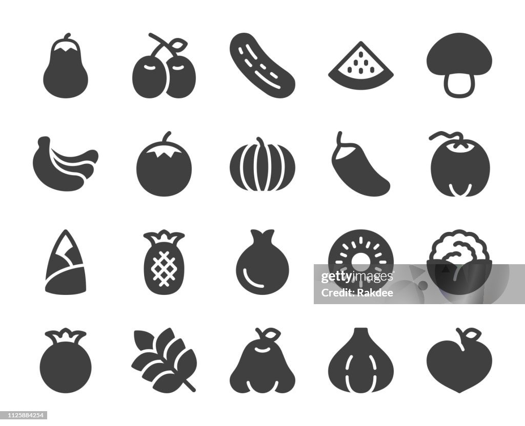 Verduras y frutas - iconos