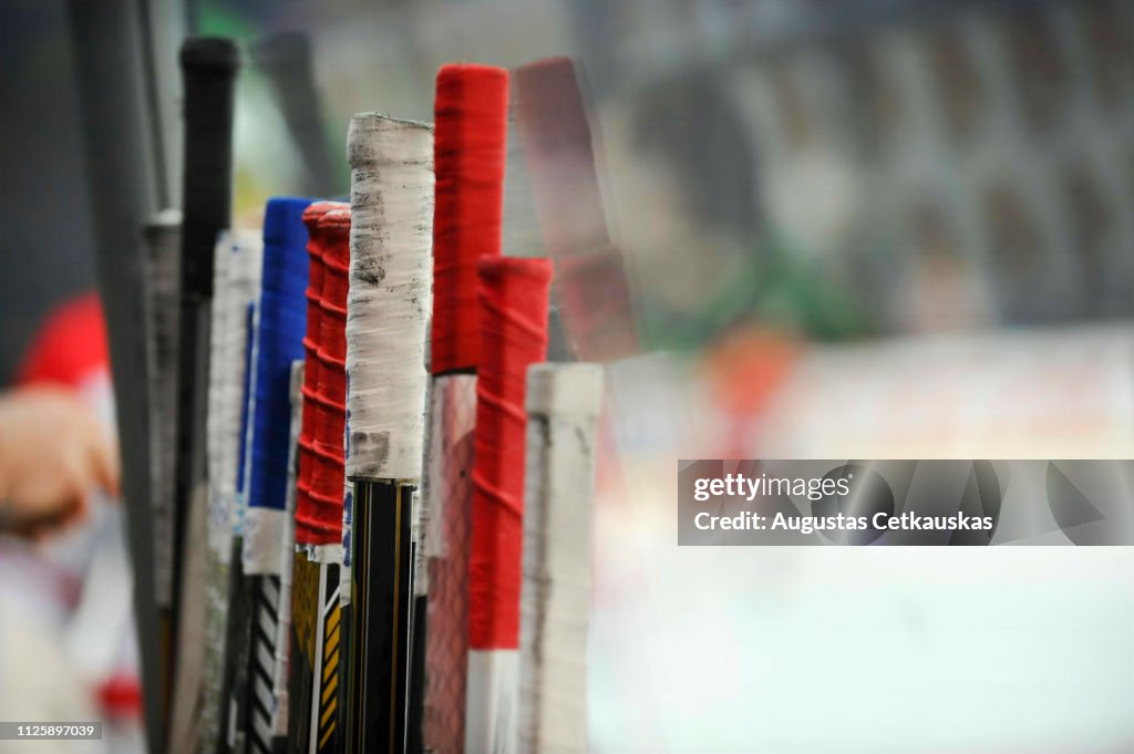 Close-Up Of Hockey Sticks