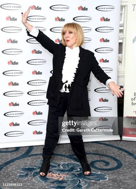 Amanda Barrie winner of the Keep Calm and Carry On award at The Oldie of the Year Awards held at Simpson's In The Strand on January 29, 2019 in...