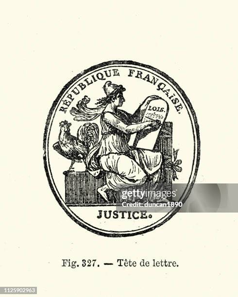 dichtung für die republique francaise, gerechtigkeit - die republikaner französische politische partei stock-grafiken, -clipart, -cartoons und -symbole