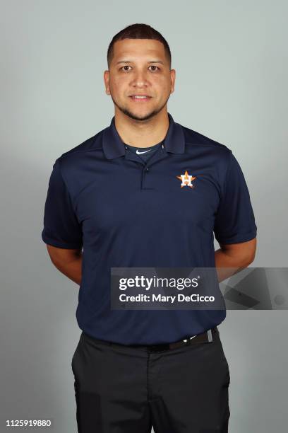 Christian Bermudez of the Houston Astros poses during Photo Day on Tuesday, February 19, 2019 at the FITTEAM Ballpark of the Palm Beaches in West...